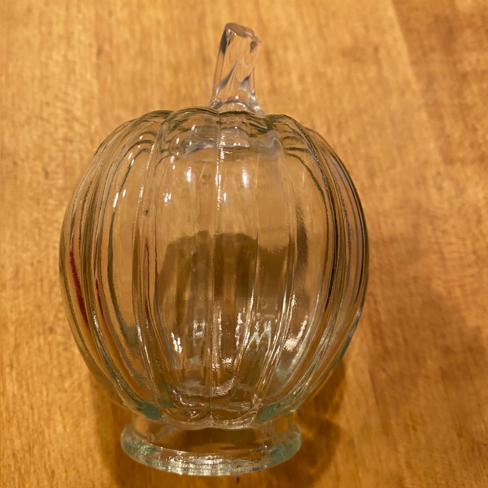 Clear Glass Pumpkin Holiday Decor
